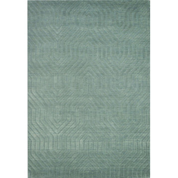 Rizzy Home Technique TC8577 Blue/Dark Teal Solid Area Rug, 8' Round