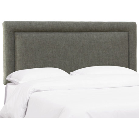 Ana Upholsterd Border Headboard, Zuma Charcoal, King