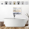 Freestanding Acrylic Bathtub, White/Brushed Nickel, S, 59"