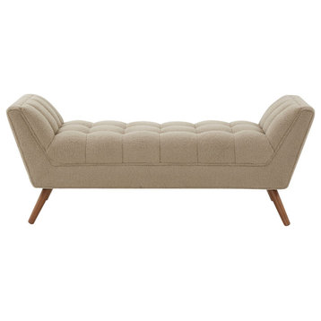 Couture Damian Tufted Bench, Brown/Dark Brown