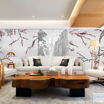 China & Asia Blossom Murals - Casart Coverings Scenoiserie Collection