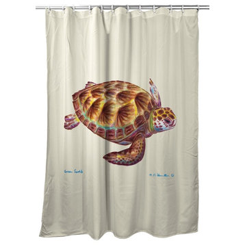 Betsy Drake Green Sea Turtle Shower Curtain