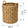 Round Braided Sea Grass Basket, Diameter 20" x 27"