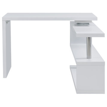 Naliah Multifunctional Corner/L Desk With Shelves