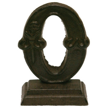 Iron Ornate Standing Monogram Letter O Tier Tray Tabletop Figurine 5 Inches
