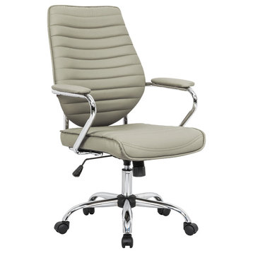 LeisureMod Winchester Modern Executive Leatherette Office Chair, Tan