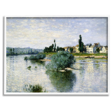 Countryside Homes Lake Landscape Monet Classic Painting, 14 x 11