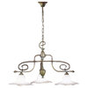 Country Line 1834 Chandelier, Graphite And Silver, Satin White and Blue