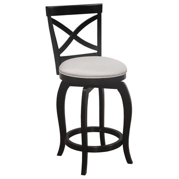 Hillsdale Ellendale 25.25 Wood Contemporary Counter Stool in Black
