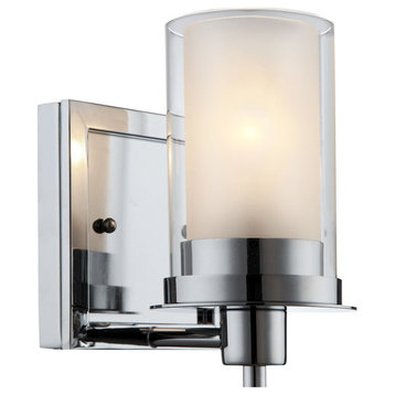 Designers Impressions Juno Collection Wall Sconce, 1-Light, Polished Chrome