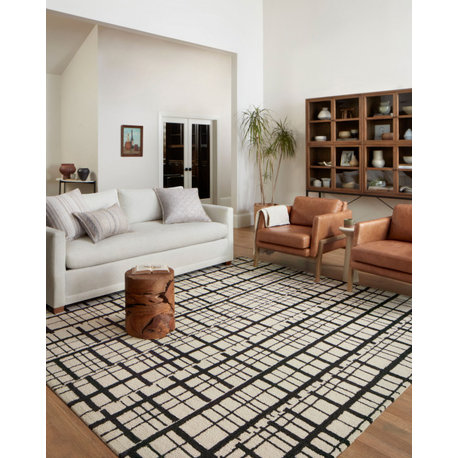 Chris Loves Julia x Loloi Polly Black/Ivory 9'-3" x 13' Area Rug