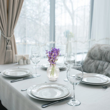 Serene Spaces Living Set of 2 Gold Rimmed Belly Glass Bud Vase, Vintage Decorati