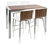 LumiSource Mason 5-Piece Counter Set, Stainless Steel, Walnut White PU Leather