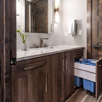 Pull Out Laundry Hampers in Bath Vanity