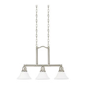 Sea Gull Lighting 3-Light Sussex Island Pendant, Brushed Nickel