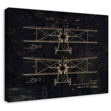 Vintage Airplane Patent 24x30 Canvas Wall Art