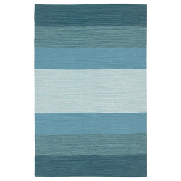 India Contemporary Area Rug, Blue, 2'6x7'6 Runner