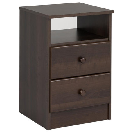 Astrid 2-Drawer Nightstand, Espresso