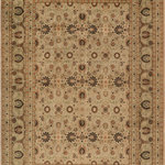 Bareens Designer Rugs - Pak Persian Tana Beige/Green Wool Rug - 9'1'' x 12'4'' - Designed with mesmerizing intricacy and gorgeous color palette, this hand-knotted masterpiece demonstrates the beauty and electrifying thrill of Pak Persian art. These meticulously hand-knotted Pak-Persian rug is made with pure wool and features breathtaking traditional, transitional, and tribal designs in bold luxurious color pallets. Known for their intricate designs these rugs are a reproduction of Persian rugs, made in Pakistan with unique Mughal designs. Made by master weavers using the same Persian texture, design and dying technique, we wanted to produce the most significant manifestation of Persian art, life, and culture. This rug is most famous for its exceptional quality, incredible designs, patterns, and vibrant rich color. Pak-Persian rugs made with Persian weave with high knot counts, which enables the high intricacy and detail found in the patterns are also referred to as "State of art", each color adds a rich beautiful detail in the artwork of this rug. The design, color, and beautiful chromatic composition with a vibrant sheen with intricate designs, exude beauty, elegance, and quality make this rug a masterpiece of its own.