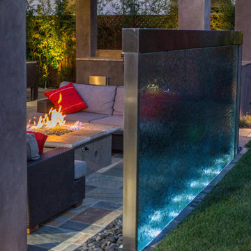 Custom Outdoor Single Panel Water Feature - Palo Alto, CA