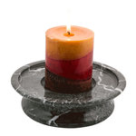 Marble Products International - Green Zebra Three Tier Candle Holder - The Green Zebra  3 Tier Candle holder is made out of 100% natural marble, and has been hand crafted to perfection. With it's natural marble coloring, it will absolutely fit any decor from modern to traditional. All pieces are made of natural stone making each candle holder a one of a kind piece of art to have in yuor home.