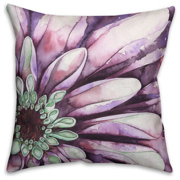 Purple Daisy 16"x16" Outdoor Throw Pillow