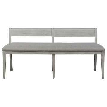 Farmhouse Reimagined White Uph Wood Bench (RTA) in Gray