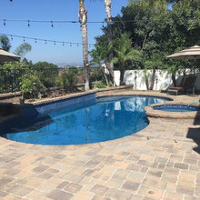 stone around pool