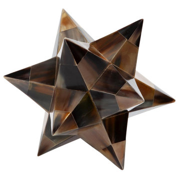 Luxe Geometric Faceted Star Shape Sculpture Horn Paperweight Minimalist