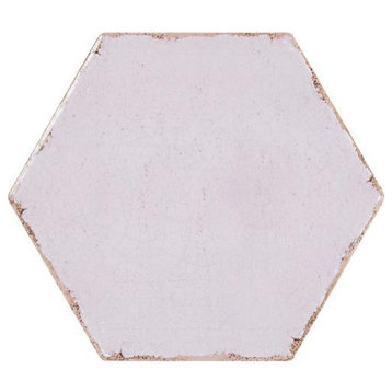 Annie Selke Farmhouse Hex Orchid Porcelain Wall and Floor Tile 8 x 8 in.