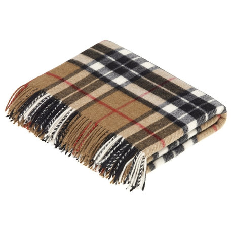 Tartan, Merino Lambswool, Camel Thompson, Throw Blanket