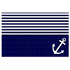 Navy Blue Love Anchor Nautical Area Rug, 37"x22.5"