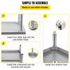 Stainless Steel Prep Table Heavy Duty Metal Worktable w/ Backsplash Undershelf, 36x24x35 Inch