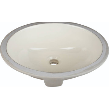 Parchment 15" Oval Undermount Porcelain Bowl