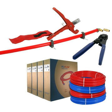 Pex Starter Kit Crimper & Cutter Tool, 1/2-In+3/4-In Elbow & Coupling Fitting
