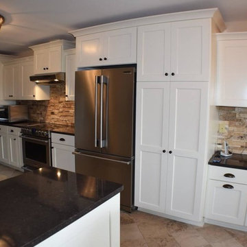 White Transitional Kitchen Cabinets