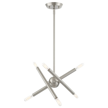 Livex Lighting Soho 6 Light Brushed Nickel Petite Chandelier