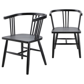 Jilin NJI-002 32"H x 22"W x 23"D Dining Chair Set, Black