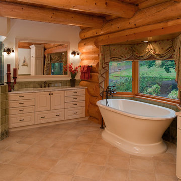 Master bath with cattails and dragonflies