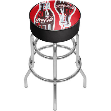 Bar Stool - Coca-Cola Twin Bottles with Straw Bottle Art Stool