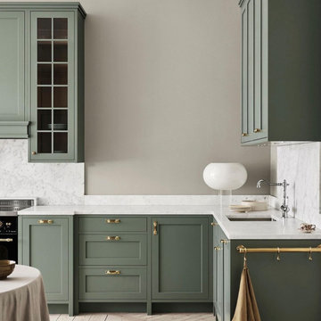 Green Shaker Cabinets