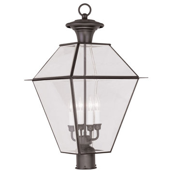 Livex Lighting 4 Light Bronze Outdoor Post Lantern - 2388-07