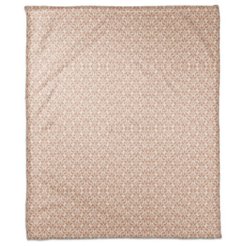 Peach Leaf Pattern Blanket 50x60 Coral Fleece Blanket