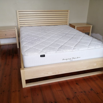 Ash Bedroom bed and pedestals