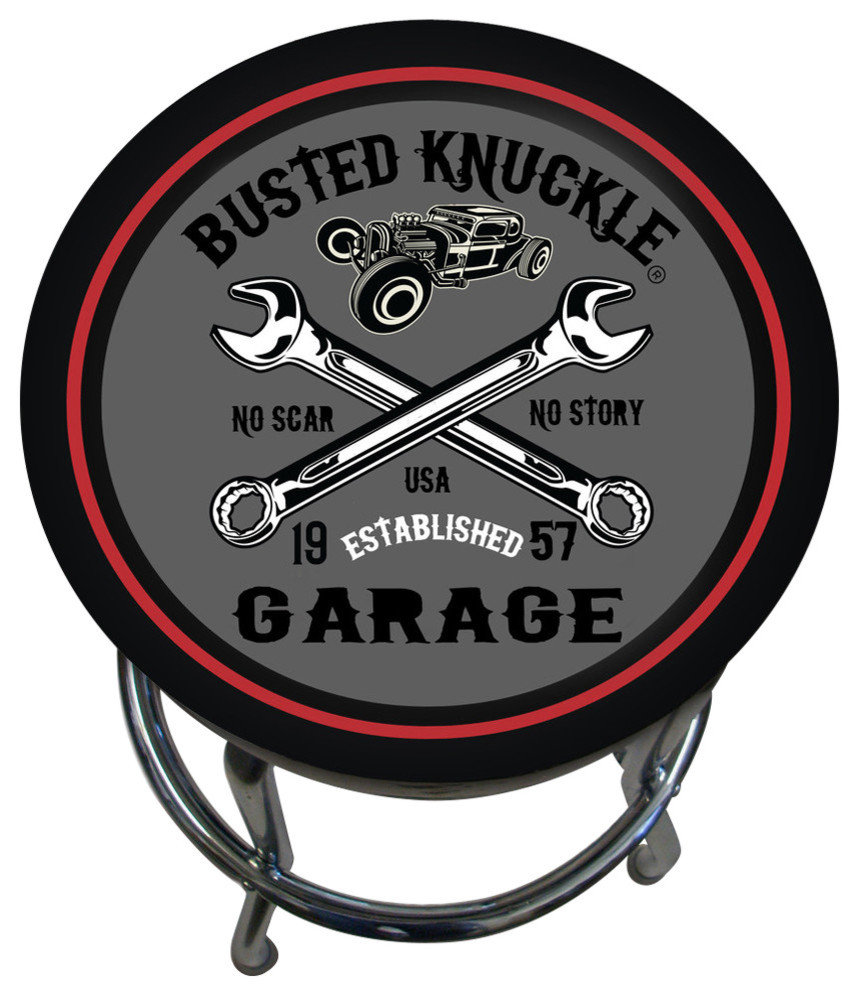 Mechanic Theme Counter Stool - Contemporary - Bar Stools And Counter