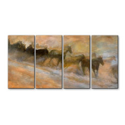 Mustangs Racing Steel Wall Art - Paintings