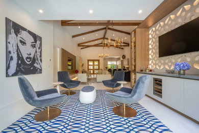 Living room - contemporary living room idea in Miami