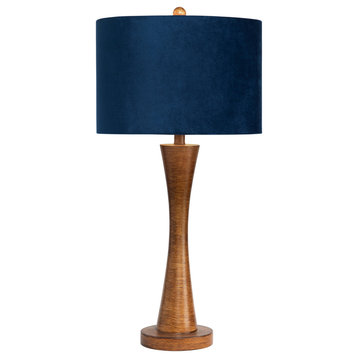Kuala Blue Velvet Resin Table Lamp