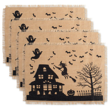 DII Haunted House Burlap Placemat, Set of 4