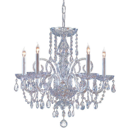 Traditional Crystal 5 Light Crystal Chrome Chandelier